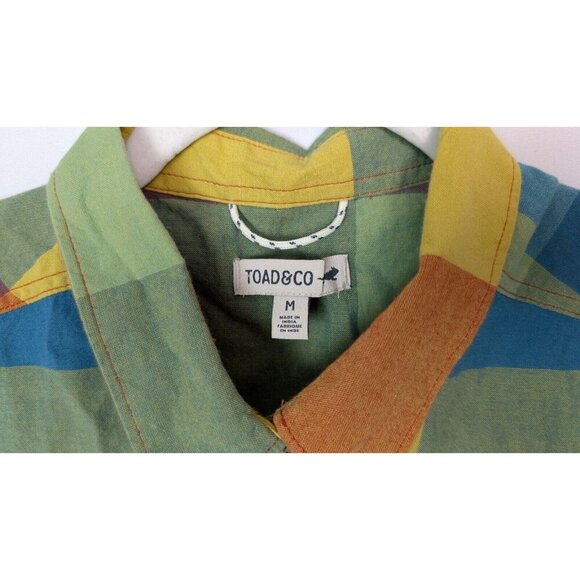 Toad & Co sz M Funday Tie Shirt Dress Organic Cotton Multicolor Checkered Plaid - Picture 12 of 14